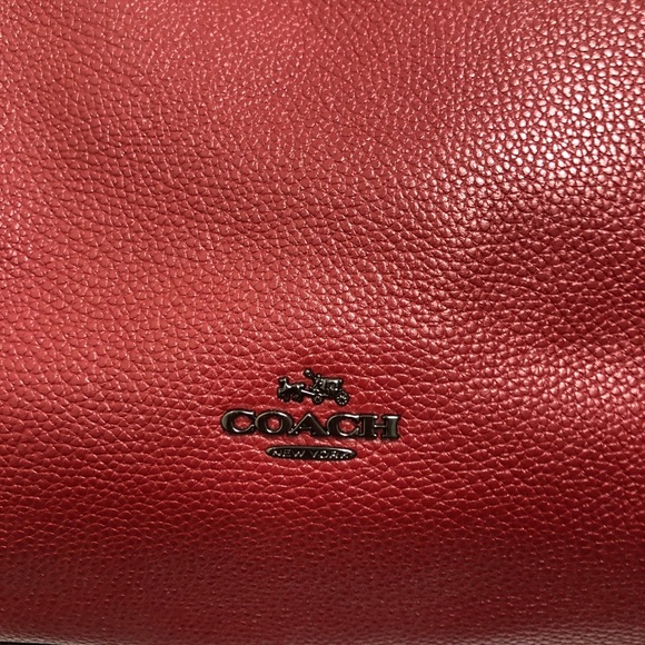Coach Red Leather Satchel Bag - Picture 2 of 14